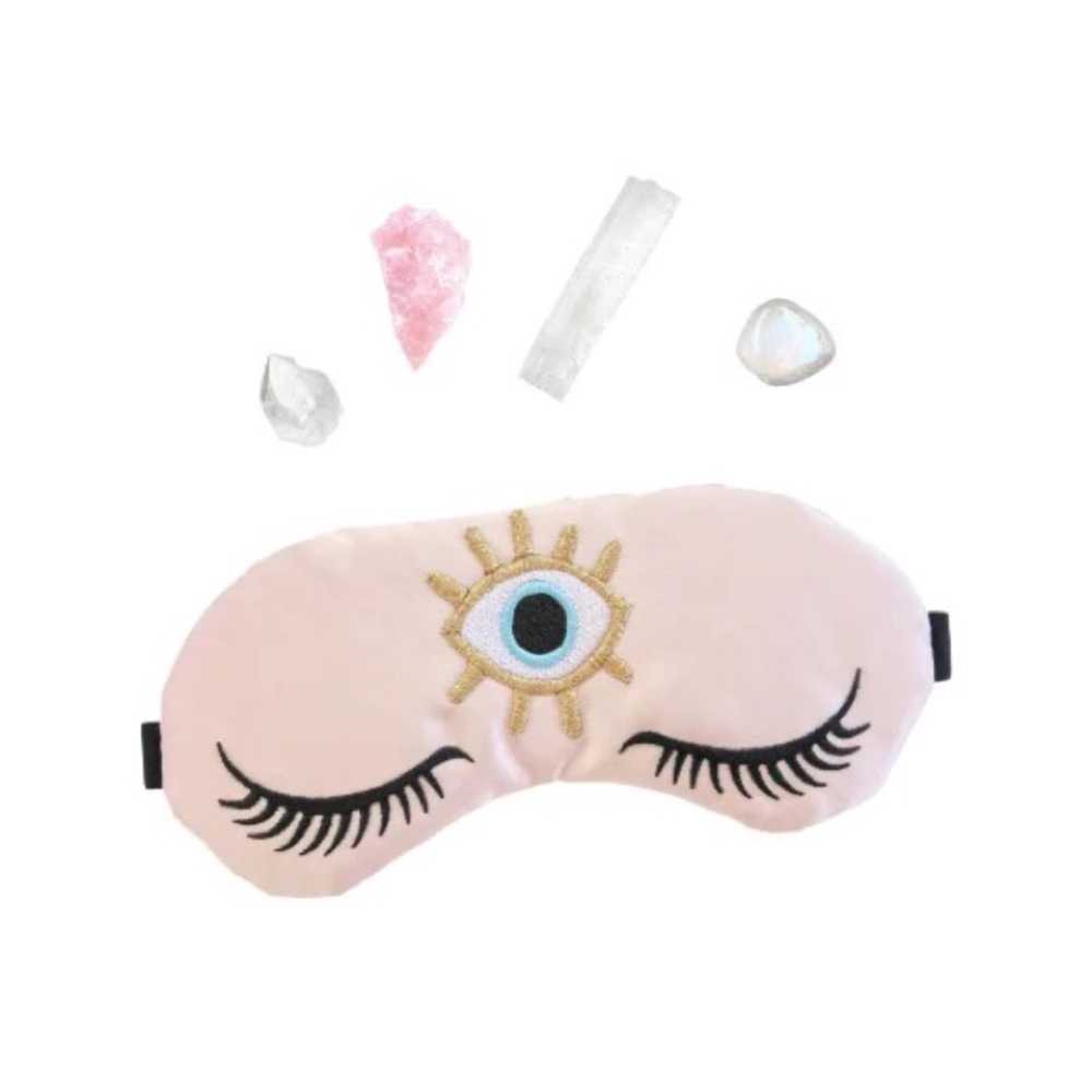 Weighted Rose Quartz Healing Crystal Infused Sleep Eye Mask